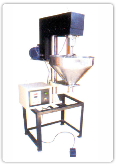 This is a semi automatic filling all types of non free flowing powders is set quantities